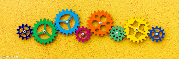 Zahnräder, die ineinander greifen