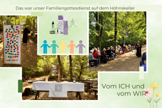 Altar, Gemeinde und Gewürzstreuer-Collage