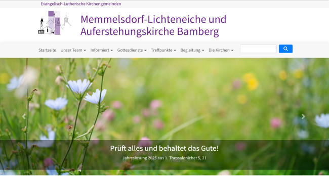 Startseite der neuen Website